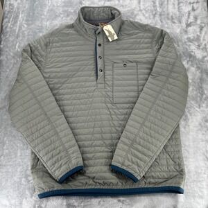 NEW!! Relwen Windzip Popover Mens XL Gray Quilted Pullover Jacket Huckberry